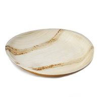 Tableclothsfactory 100 Pcs Natural 10" Round Eco-Friendly Palm Leaf Disposable Plates
