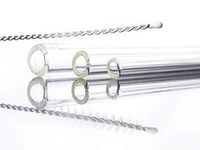 Handmade Glass Drinking Straws - Set of 3, Multiple Sizes, Straight, Reusable - Made by Firebeard Glass