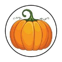 HotSaleStore Sticker Seals 48 Pumpkin #1 !! Envelope Seals Labels Stickers 1.2" Round