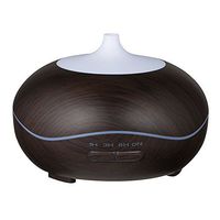 Yoki Gift Shop Aroma (Dark wood) Essential Oil Diffuser Wood Grain 300 ML Cool Mist Humidmifier with Timer Adjustable Mist 7 Color Changing Night Lights