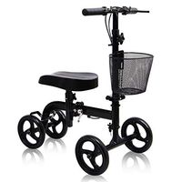 Give Me Knee Scooter - Ultra Compact & Portable Knee Walker with Basket Crutches Alternative in Black