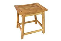Thirteen Chefs 18 Inch Wooden Saddle Seat Shower Stool, Backless Low Satori Style