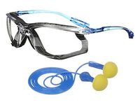 3M Virtua CCS Protective Eyewear 11872-00000-20 (1 pack)  and E-A-R Express Pod Plugs Corded Earplugs 311-1114 (100 Pack)