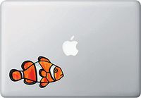 Tropical Fish - Clownfish - Clown Fish - Stained Glass Style - Opaque Vinyl Laptop Decal - Copyright Yadda-Yadda Design Co. (Size Choices) (MD 5"w x 3"h)