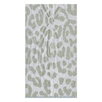 Caspari Zanzibar Paper Guest Towel Napkins in Silver, Four Packs of 15