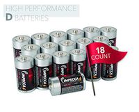 IMPECCA D Batteries (18 Pack) All Purpose D Alkaline Battery, High Performance 1.5 Volt Size D Batteries, 18 Count