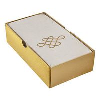 Silver Spoons LINEN FEEL DISPOSABLE MONOGRAMMED GUEST TOWELS | European Made | 48 pc | Napkins for Wedding, Dinners, Events and More (Ivory/Gold), Symbol