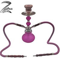 Zebra Smoke Series: 11" 1 Hose Pumpkin Echo (X1) Hookah Complete Set Complete Set (Purple 2 Hose)