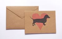 Dachshund Pink Heart Stationery Note Card Set
