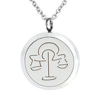 Aromatherapy Essential Oil Diffuser Necklace Perfume Fragrance Libra Pendant Charms Locket