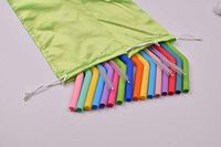 Reusable Straws Silicone Drinking Straws FDA and LFGB Approved 16 pcs 10" Extra Long Regular Size for 30/20oz Yeti/Ozark/Rtic Tumblers+4Pcs Brushes+ 2 Linen Pouch