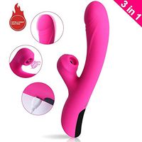 iHoM Simulated Oral Sucking Toys 7 Frequency Vibration & 3 Suction Soft Touch Internal Clot Sucking Toy for Women (Rose)