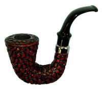 Shire Carved Hungarian Calabash Wood Tobacco Pipe w/Saddle Stem & Filter