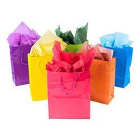 Adorox 12 Assorted ( 14.5" H x 11.5" L x 5.5" W ) Bright Neon Colored Party Present Paper Gift Bags Birthday Wedding All Occasion
