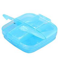 ROSENICE Pill Box Multifunctional Pill Holder Portable Pill Container 6 Slot Vitamin Medicine Case Pill Organizer for Travel Home (Blue)