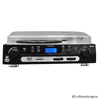 S&S Pyle 3-speed Turntable Record Player Vinyl Usb Sd Mp3 ENCODING Am/fm Radio New
