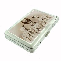 Perfection In Style Metal Cigarette Case with Built in Lighter Vintage Creepy Clowns Design 010