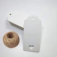 Wedding Gift Paper Tags,200pcs Blank Package Kraft Paper Card Hang Tags with Heart Hole and Flower Head Price Tags for Holiday Gifts (3.54”*1.57”) (White)