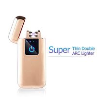 FL5018 Double Arc Plasma USB Lighter Rechargeable Windproof Flameless Electric Lighter (Rose Gold)