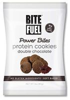 BITE FUEL Power Bites High Protein Cookies, Non GMO, Gluten Free, Low Carb - Double Chocolate Chip Cookies, 3 Oz (8 Pack)
