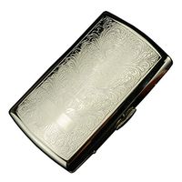 JTYX Metal Cigarette Case Moisture Proof Compact Portable Automatic Cigarettes Box Can Hold 12,Color1,88X56X19MM