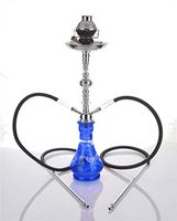 2 hose 23" Hummus Blue Hookah Shisha Nargila water glass vase pipes smoke sale