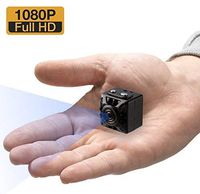 Mini Hidden Camera - Spy Camera - 1080P Small HD Secret Camera - Nanny Cam - with Night Vision and Motion Detection - Indoor Covert Security Camera - Home and Office - Matte Black Metallic Case