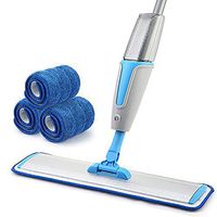 KIRA Flat Floor Mop Spray Mops Household Ultrafine Cotton Fiber Adsorption Decontamination 360° Rotating Mop Head Aluminum Alloy Panel 4711.5129cm Floor Cleaning - 500ml（3 Mop Cloth）