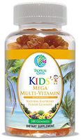 Tropical Oasis Kids Mega Gummy Multivitamin for Ages 4+ | Daily Multi-Vitamin for Kids w/ 14 Vitamins & 9 Minerals | Gluten Free, Gelatin Free, Made w/Pectin | Natural Raspberry Flavor Gummies -100ct