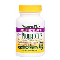 NaturesPlus Ultra Probiotics - 30 Vegetarian Capsules - Maximum Strength Digestive Supplement - Total Body & Gut Health - Intestinal & Colonic Probiotics & Prebiotic Acai - Gluten-Free - 30 Servings