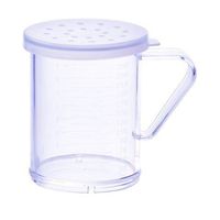 Winco PDG-10CL, 10 Oz Plastic Dredge with Clear Snap-on Lid, Seasoning Sugar Spice Pepper Shaker with Large Holes
