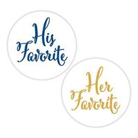 His Favorite & Her Favorite Wedding Stickers, Choose Your Colors, Wedding Favor Stickers (#376-NG)