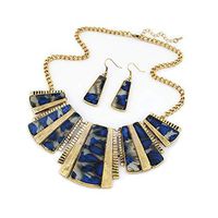 Peigen Exaggerated Jewelry Sets-Chain Necklace Stud Earring Womens Mixed Style Bohemia Chain Necklace+Earrings Jewelry