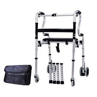 Walkers Adjustable Elderly Aluminum Alloy Rehabilitation Crutch Elderly Armrests Bathroom Chair Walking Rehabilitation Equipment (Color : Silver, Size : 50x62x(85-95) cm)