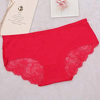 High Quality Underwear Women's Panties Shorts Breifs Sexy Lingeries Panties Sexy Lace Underwear (redL)