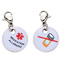 Medication Allergies Snap-On Bracelet Charm-Parent (Stainless Steel)