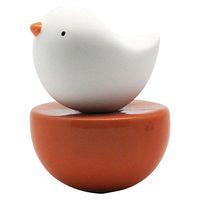 Lively Breeze Baby Bird, Non-Electric Ceramic Diffusers for Essential Oils and Aromatherapy Fragrance, White Ceramic Diffusers in Car or Desk Office Decor and Small Bathroom at Home, Orange Vase