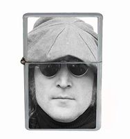 Customized Collectables John Lennon Legend Beatles Flip Top Oil Cigarette Lighter
