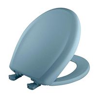 Bemis 200SLOWT 044 Toilet Seat, Slow-Close Round Closed Front Plastic w/Easy-2-Clean Hinges - Cerulean Blue