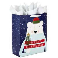 Hallmark Christmas 15" Extra Large Gift Bag with Tissue Paper (Merry Christmas Polar Bear)