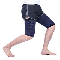 Doc Miller Premium Hamstring Compression Sleeve - 1 Pair Injury Recovery & Support Men Women – Thigh Compression Sleeves for Sore Quads Cramps Best for Pain Relief Sports (Navy Blue, Small)