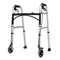 Muzyo Walkers for Seniors Folding Walker Heavy Duty Bariatric Drive Medical Rollator Front Wheeled Support Lightweight Portable Compact （Two Rounds）