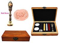 MNYR Bee Wreath Olive Luxury Wood Box Red Brass Metal Peacock Wedding Invitations Gift Cards Paper Stationary Envelope Seal Custom Logo Wax Seal Sealing Stamp Wax Stick Melting Spoon Wood Gift Box Kit
