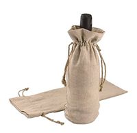 (10 Pack) Value Pack-100% Natural Jute Burlap Wine Bags - Natural Burlap Color - Craft Rustic Decor (10, Natural)