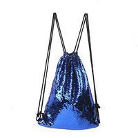 Girls Fashion Simple Large-Capacity Drawstring Bundle Pocket Backpack, New Sequins Girls Casual Sports Travel Shoulder/Backpack, Zippered Pockets Can Be Put Mobile Phone Change, Etc.