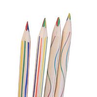 TONSEE 10pcs Rainbow Color Pencil 4 in 1 Colored Pencils for Drawing Stationery