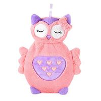 Slumberz 750ml 3D Owl Hot Water Bottles with Soft Plush Cover, Pink