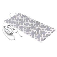Pure Enrichment PureRelief Express Designer Series Electric Heating Pad - Fast-Heating with 4 Heat Settings, Machine-Washable Fabric and 2-Hour Auto Safety Shut-Off - Gray Trellis (12” x 24”)