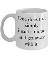 Funny Cute Registered Nurse Coffee Mug - Insult and Get Away- RN ER OB Pediatric Nursing Superpower Cup - Student, Male, Women, Psych, ICU, Hospice, Best, PACU, Future, Neonatal, Family (15 oz)