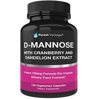 D Mannose Capsules with 600mg D-Mannose Powder Per Cap - with Added Cranberry and Dandelion Extract to Aid in Bladder, Urinary Tract Infection and UTI Support - 120 Veggie Caps